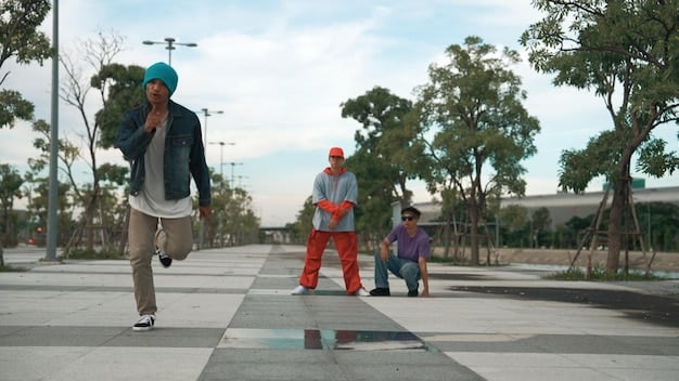 A school crossing guard assisting students in crossing the street at a designated crosswalk. Construction equipment and barriers are visible in the background, indicating an active construction zone in the school area.