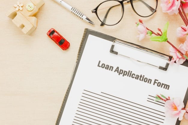 A close-up of a loan document, highlighting the key terms and conditions such as interest rate, repayment schedule, and any associated fees. This image emphasizes the importance of thoroughly reviewing all loan details.