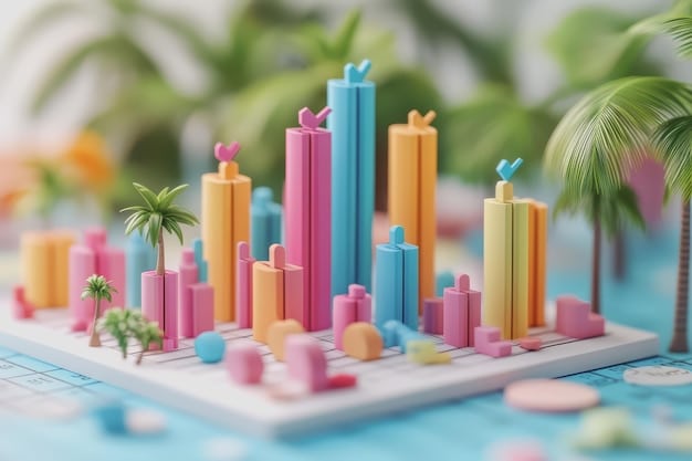 A graph depicting the projected growth of the vacation rental market in various regions, illustrating investment opportunities.