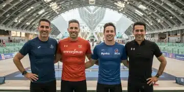 Atletas locales en España sonriendo, representando diferentes deportes y la seguridad que un buen seguro les brinda.