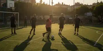 Equipo deportivo local entrenando con intensidad en España, aplicando estrategias innovadoras para el 2025.