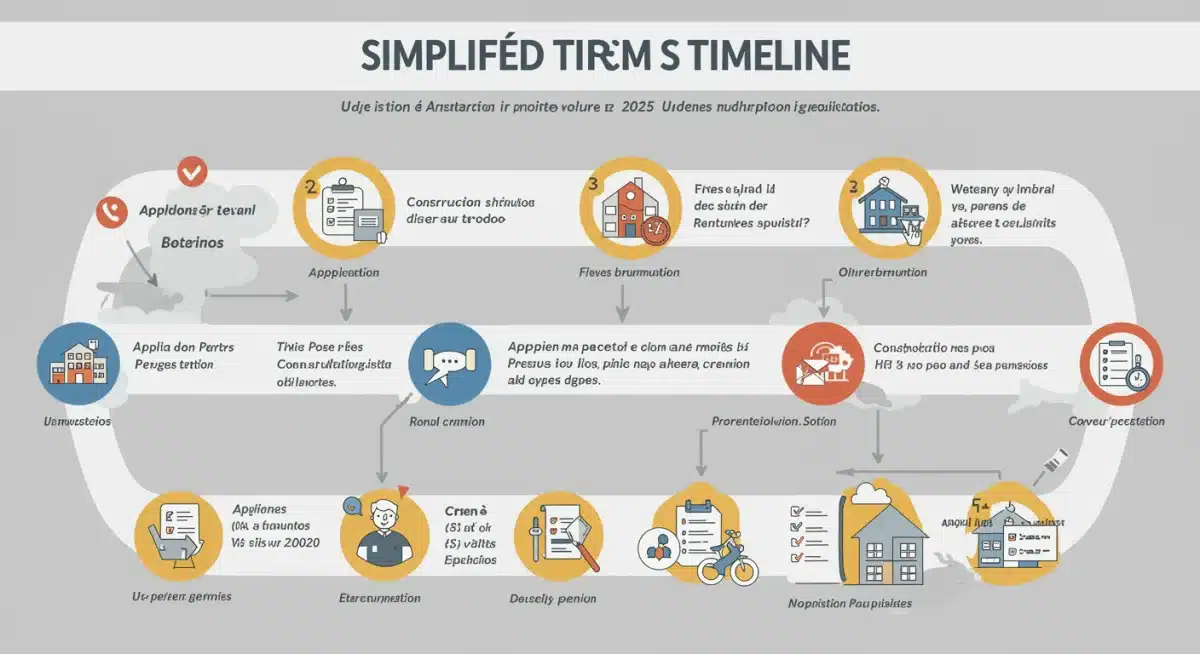 Infografía detallada que muestra una línea de tiempo simplificada para la obtención de permisos de construcción en España bajo las nuevas regulaciones de 2025.