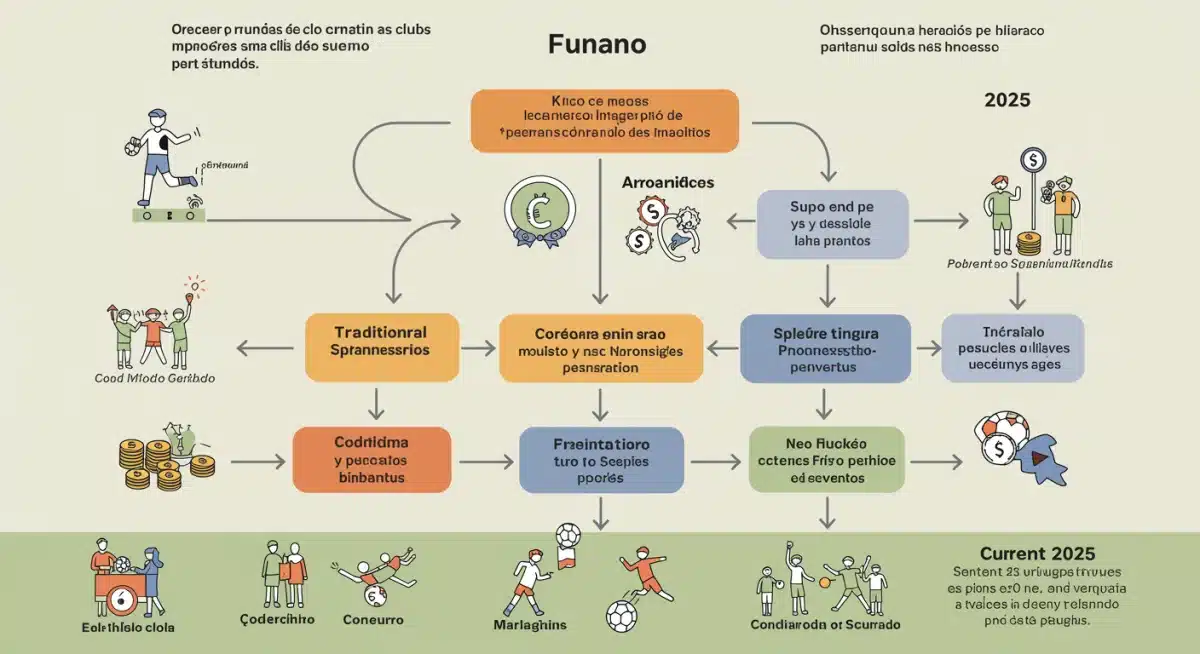 Infografía de modelos de financiación para clubes deportivos locales en España.