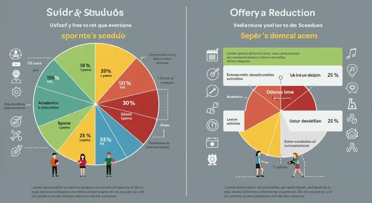 Infografía comparativa de la carga horaria semanal de estudiantes en España antes y después de las regulaciones de 2025.