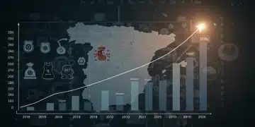 Gráfico comparativo de la evolución de la delincuencia en España en los últimos tres años con proyección a 2026.
