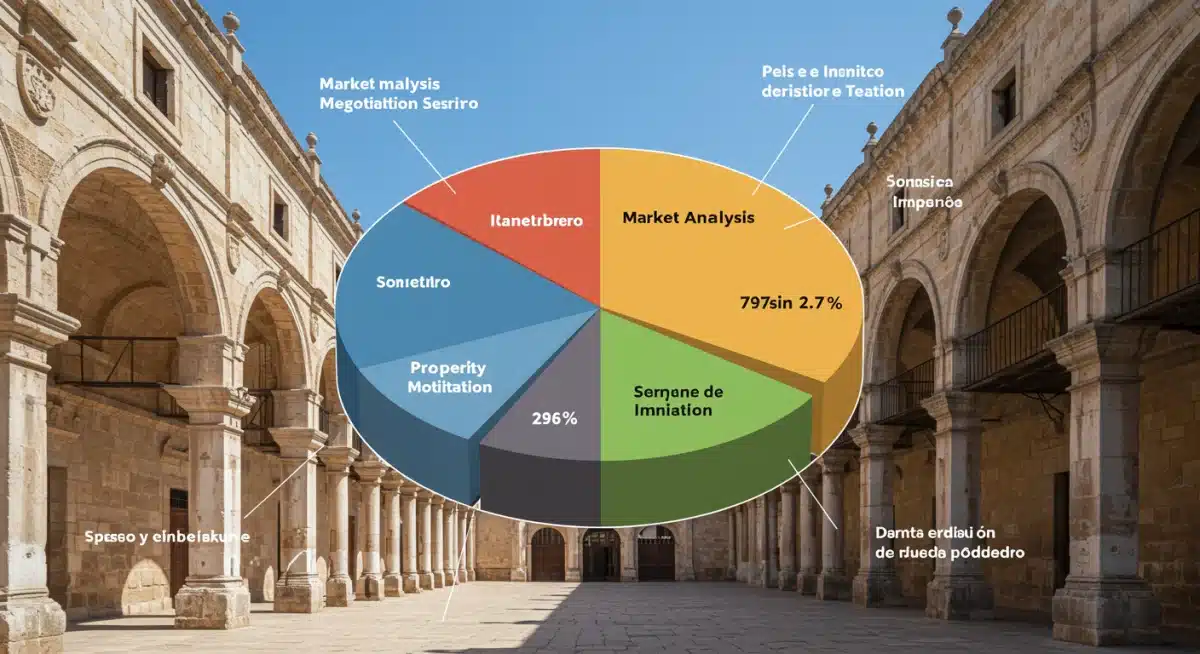 Infografía de factores clave para la negociación de propiedades en España.