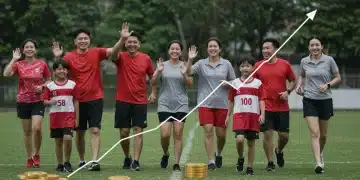 Equipo deportivo local celebrando, simbolizando éxito y gestión financiera eficiente.