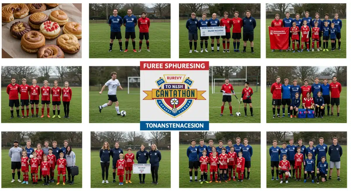 Diversas actividades de recaudación de fondos y eventos comunitarios para un equipo deportivo local.