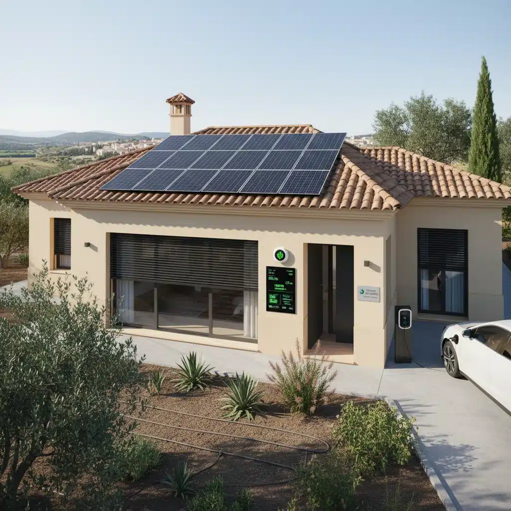 Vivienda energéticamente eficiente con paneles solares, una inversión inteligente en el mercado inmobiliario español.